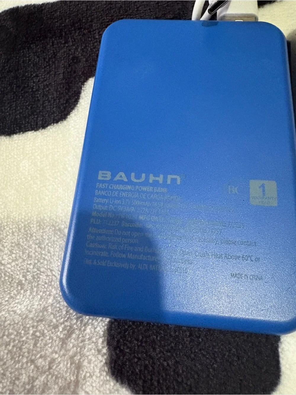Portable Power Bank External Charger - Blue & White
